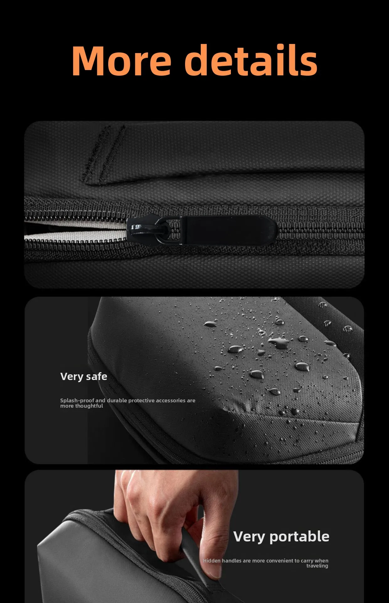 New Digital Storage Bag, Power Bank, Data Cable Bag, Business Travel, Portable Volcano Bag, Waterproof and Wear-resistant