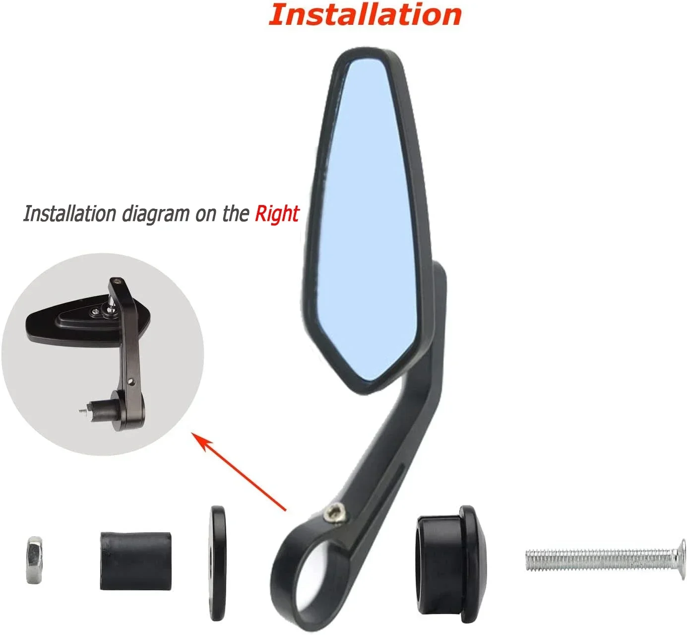 Ein Paar Motorrad-Lenkerendenspiegel, Elektrofahrzeuge, Fahrräder, universelle Lenker, klappbare Lenker, Reflektoren – Detail 10