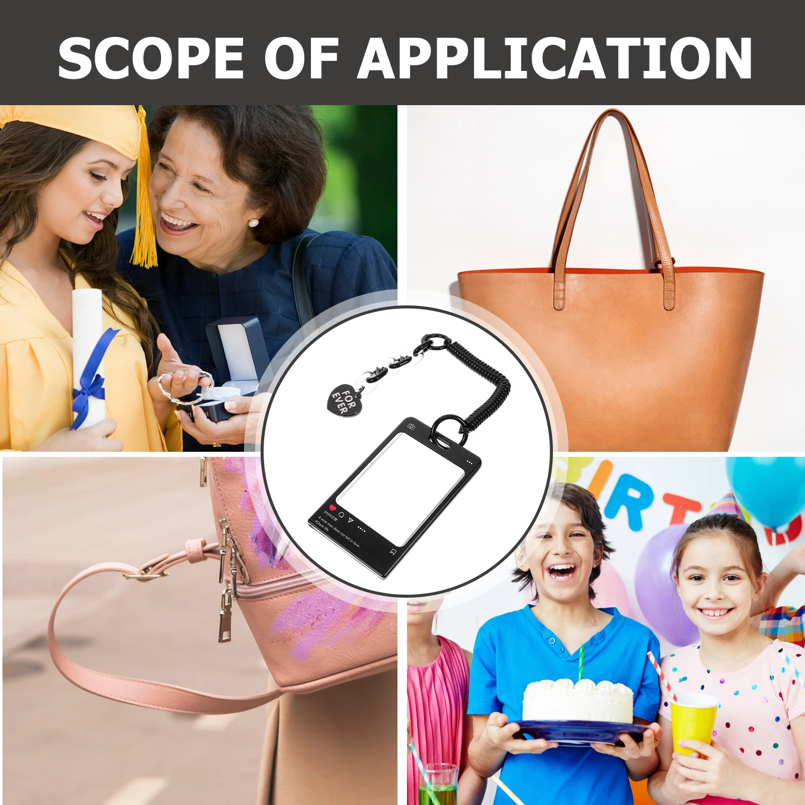 1 Set transparenter Ausweishalter aus Acryl, transparente Abdeckung, doppelseitiges Design, Buskartenhalter, Multifunktionskarte, Schlüsselanhänger, Arbeitsname