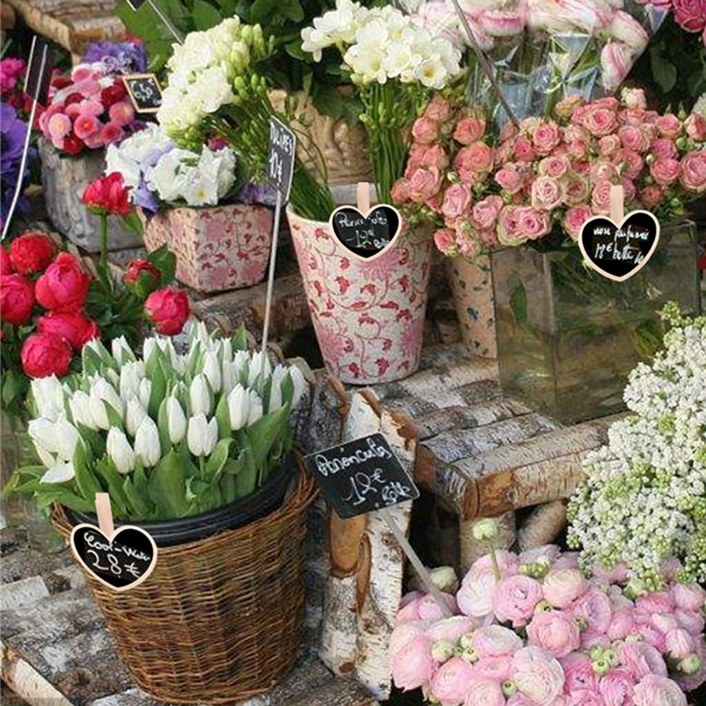

30pcs Blackboard Clips Reusable Wood Craft Office Photo Pegs Decorative Accessories DIY Projects Wedding Party