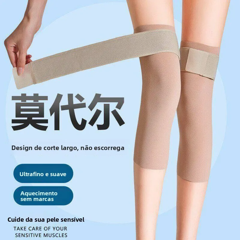 滑り止めモーダル膝パッド-薄型スポーティーエアコンレギンス-男女兼用-保温性-日常使用-膝保護