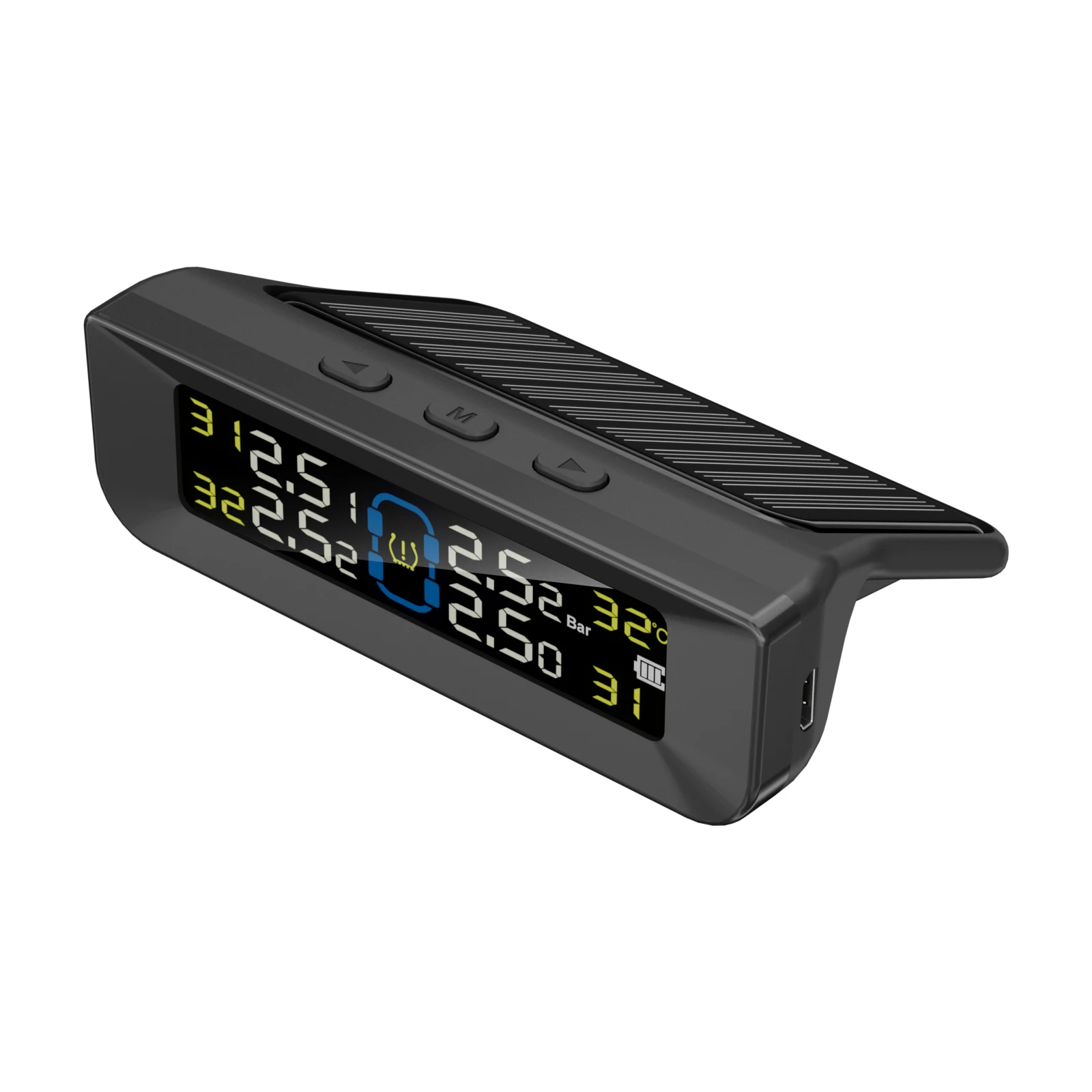 Solar-Powered Tire Pressure Monitoring System for External Real-Time Monitoring of Tire Pressure Tpms