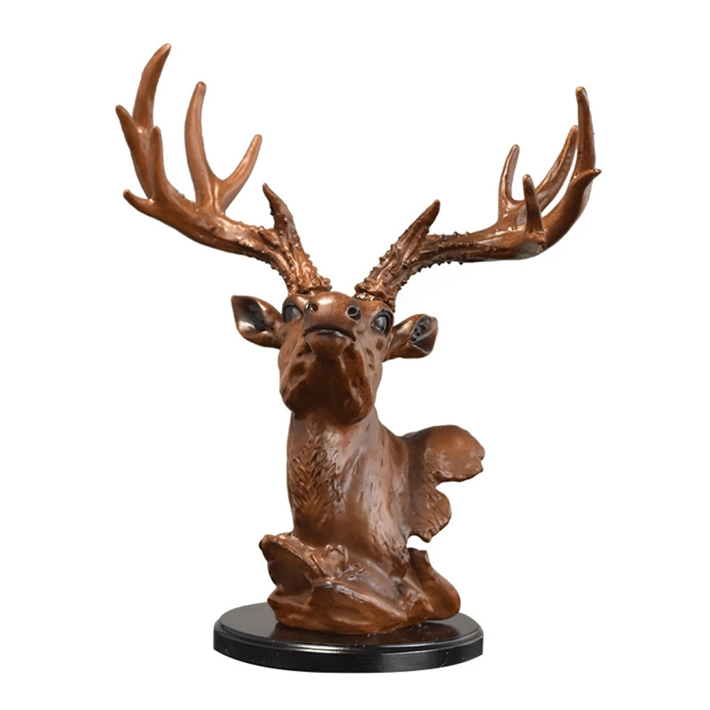 

Nordic style decorative items resin simulation deer head decoration living room model Desktop Decoration Figurines Statues Decor