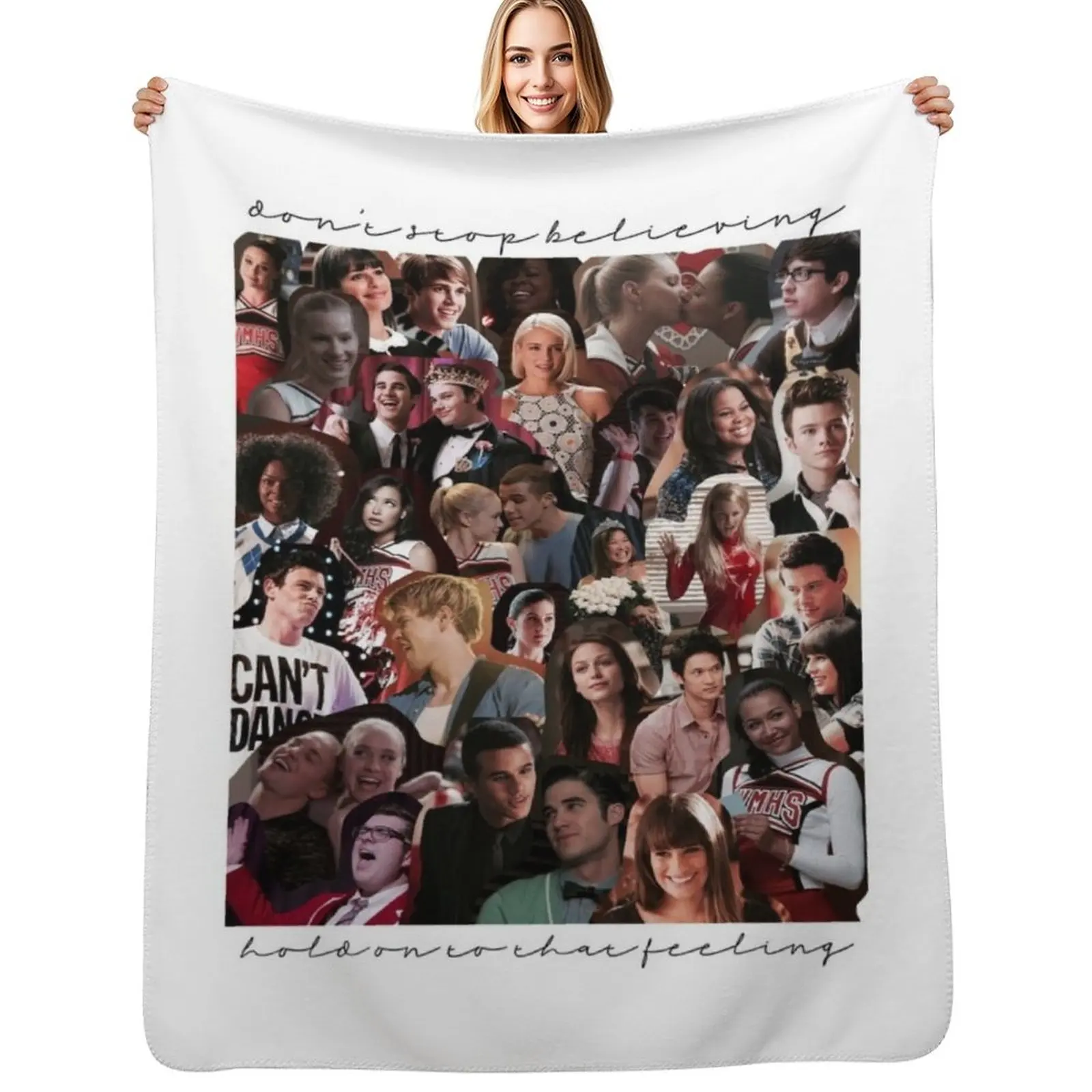 Glee Collage Throw Blanket Breathable Lightweight Blanket for Adults Kids