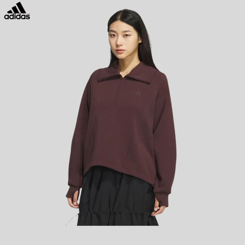 adidas Overshirt Style Hood Pullover Multi Layer Matching Street Trend Soft French Terry TopKF2546 1PCS
