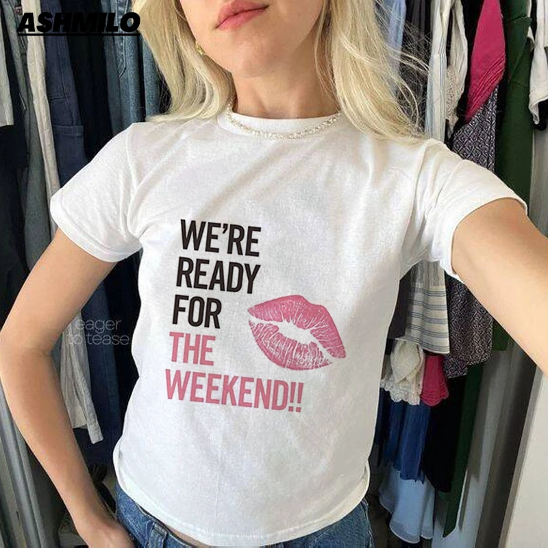 The Weeknd T-shirt Star Girl Aesthetic Women Y2k Clothes Vintage Tops Fairy Grunge Graphic T Shirts Slim Short Sleeve Crop Tops