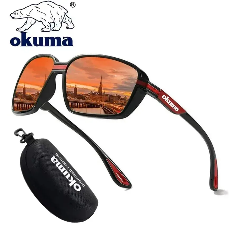 نظارات شمسية مستقطبة من OKUMA UV400 للجنسين للصيد في الهواء الطلق وصيد الأسماك وركوب الدراجات والقيادة