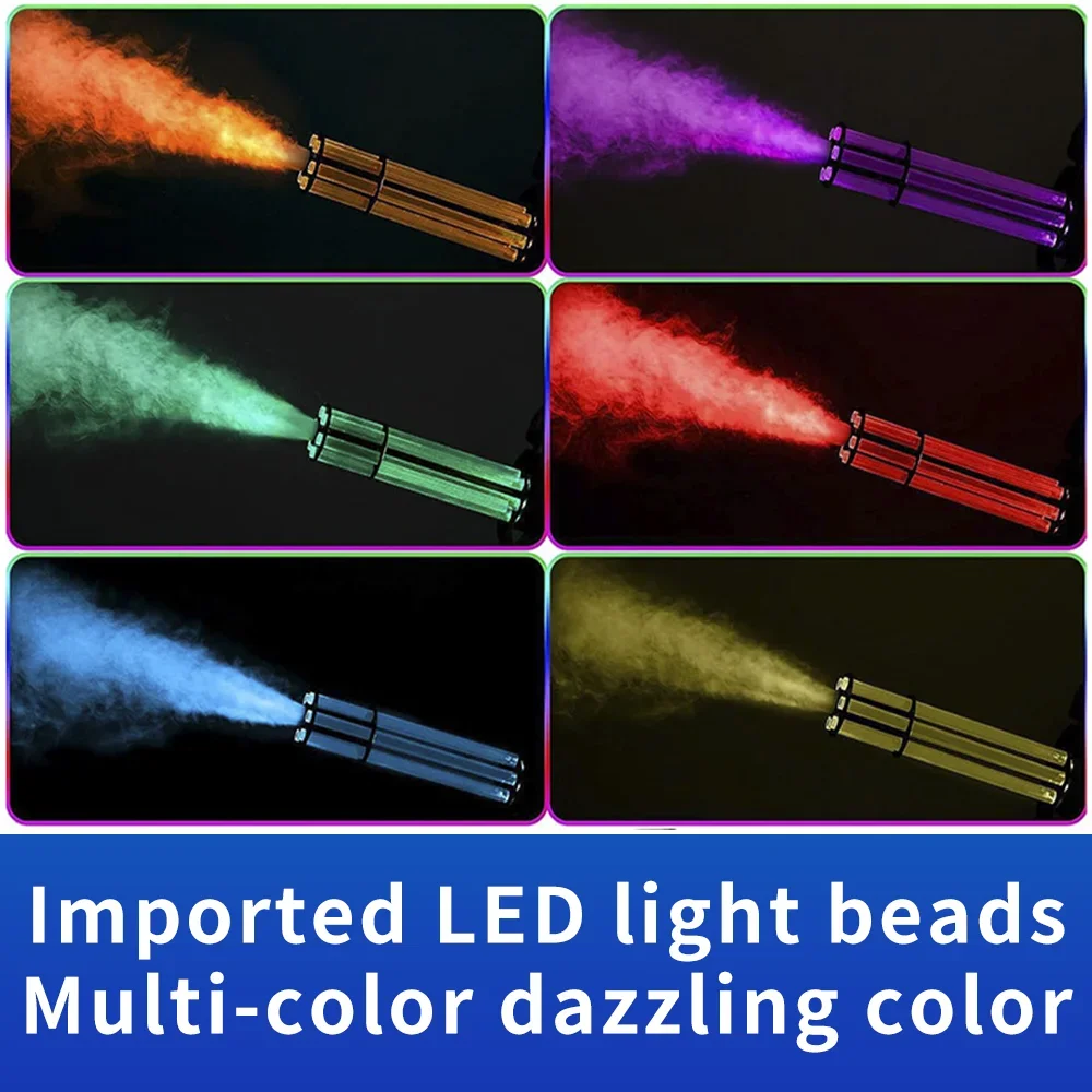 DJ Equipment CO2 Cannon Smoke Machine, LED CO2 Blaster with RGB Lights, Handheld Fog Machine Stage Effect for Events Nightclub