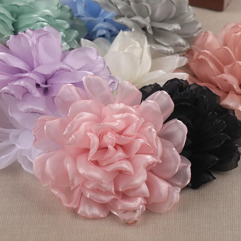 

10cm Camellia Artificial Burnt Edge Flower Fabric Silk Flower Clothing Home Party Decoration Wall Background DIY Accessories