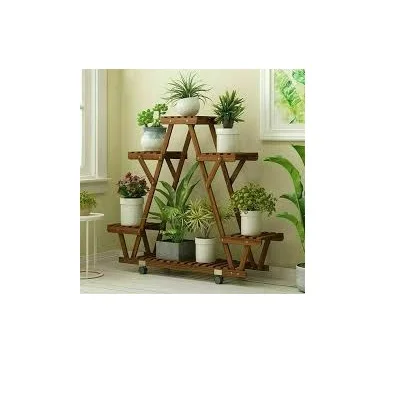 Support de plantes en bois à 3 niveaux T1, support de pots de fleurs multiples, présentoir de jardinière intérieure et extérieure pour la décoration de jardin