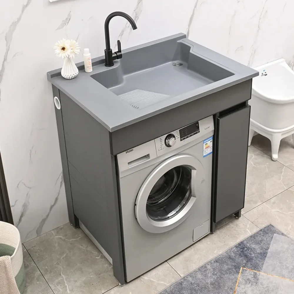 Balcony Washing Machine Integrated Combined Laundry with Rub Board Corner Cutting