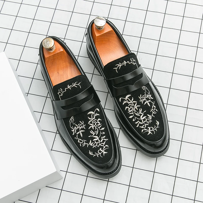 

Business Men Retro Lofu Shoes Black Brown Men One-foot Comfortable Driving Trave Leather Shoes Social Shoes Size 38-46 Men Shoes