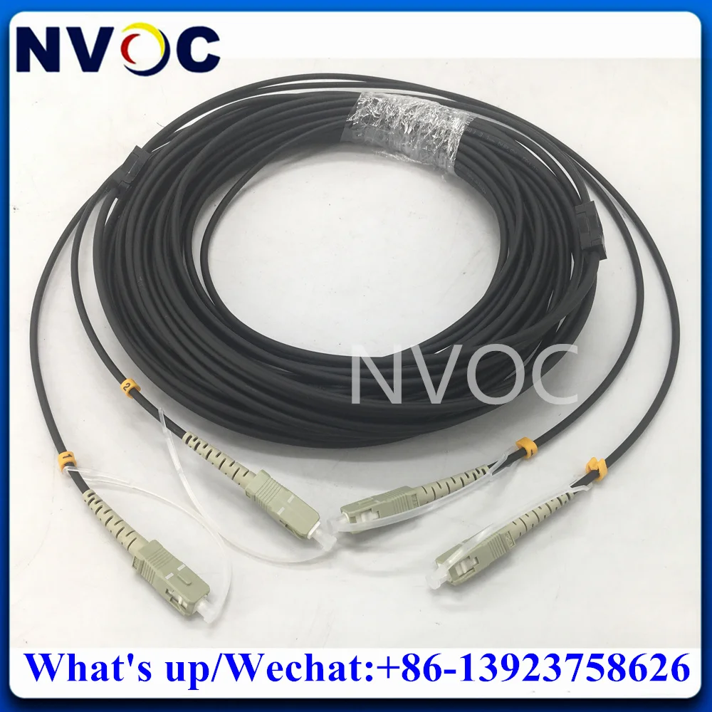 Imagem -02 - Cabo de Remendo Blindado Exterior da Fibra Ótica Conector do Cabo de Jumper Núcleo lc sc st fc Om3150 Om3300 2c Upc-scupc 50 m