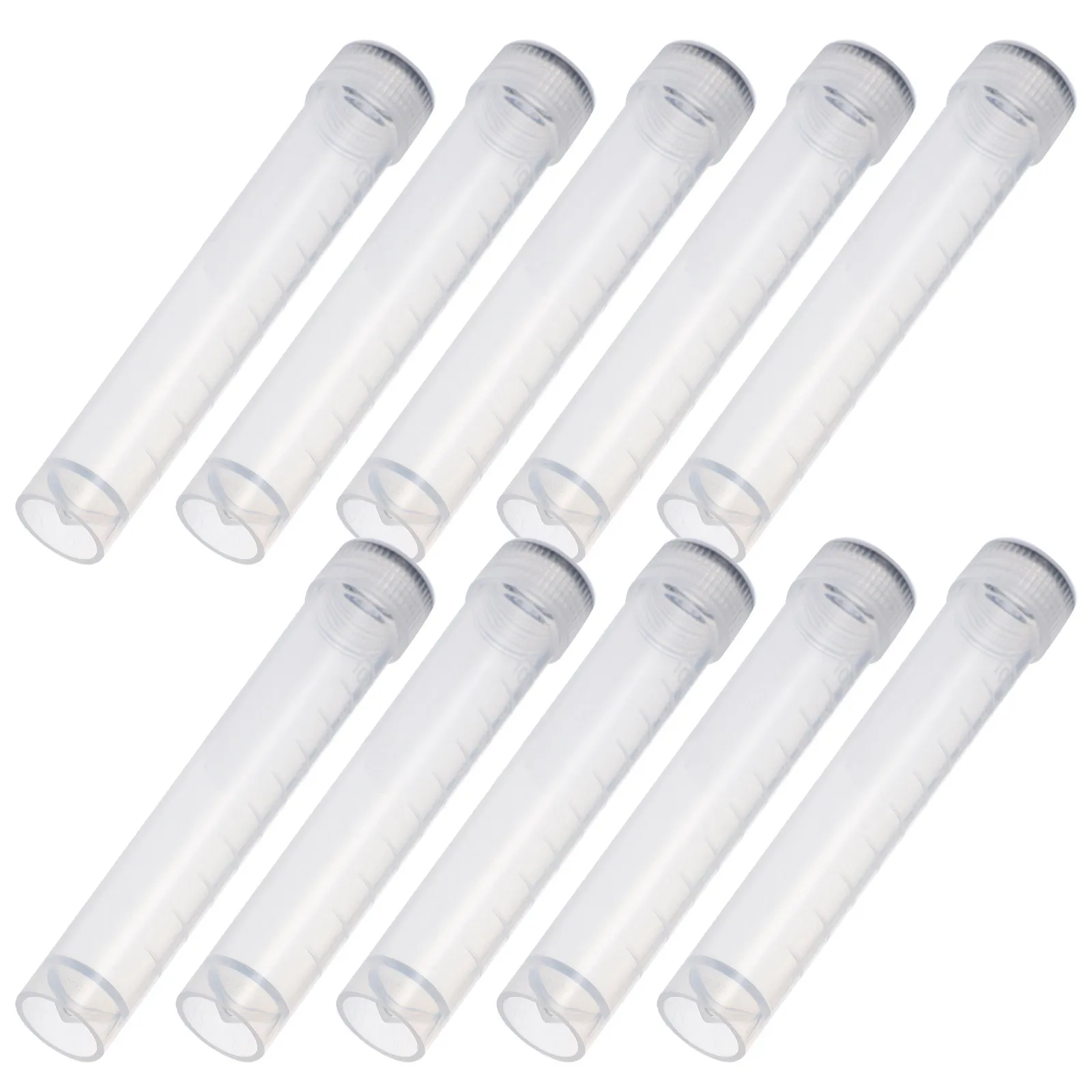 

10 Pcs Clear Plastic Test Tubes Freezing with Lids Laboratory Storage Sample Vials Collection Caps