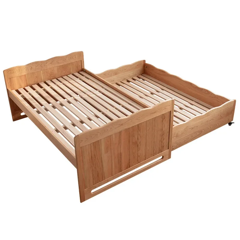 

Nordic cherry wood all solid wood children's bed Japanese high and low mother and child bed log multi-functional minimalist