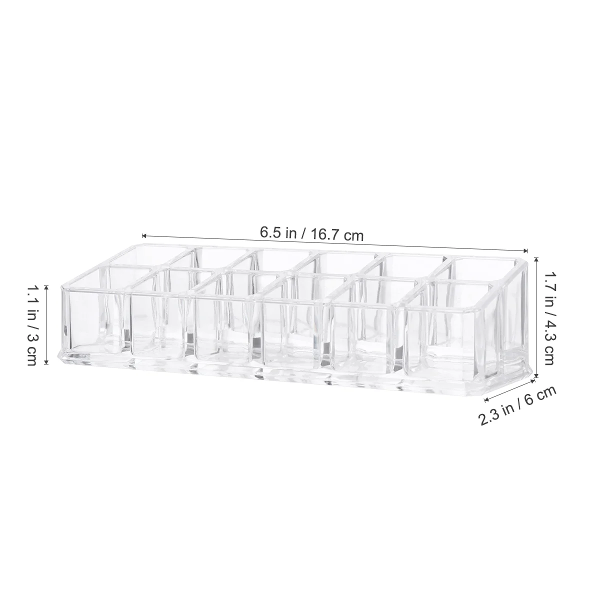 Organizador de maquillaje trapezoidal, estante de exhibición para lápiz labial, soporte para rímel, transparente y práctico