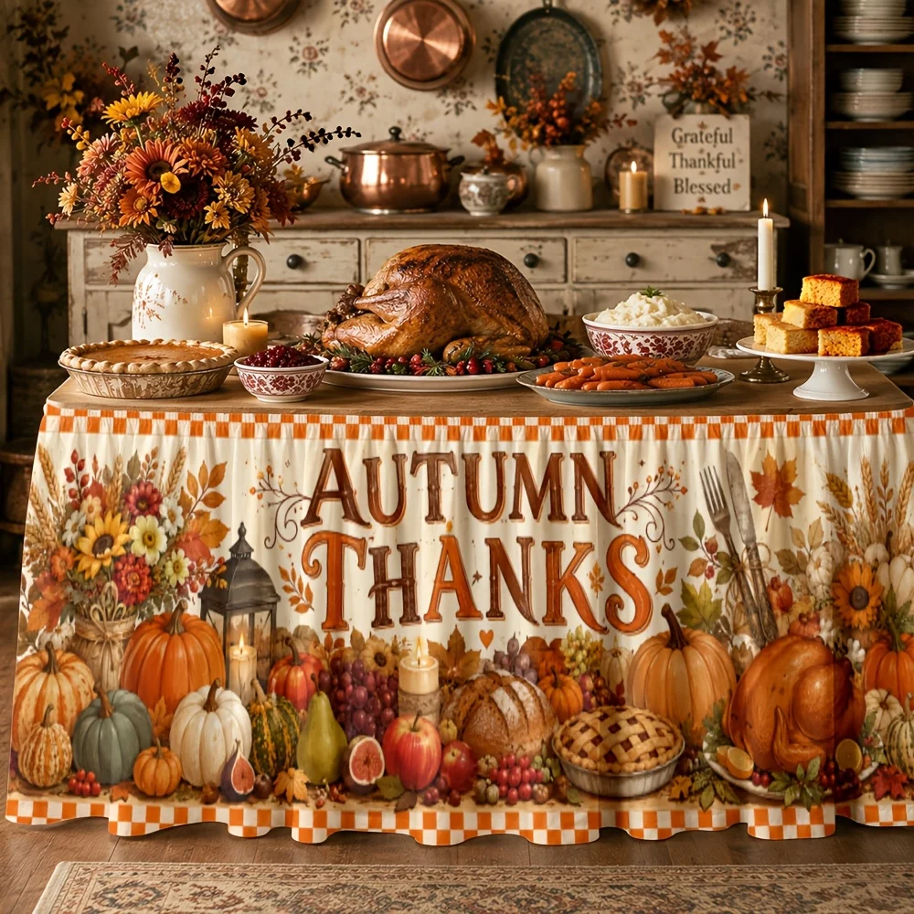 One tablecloth for autumn harvest festival catering and kitchen party decoration