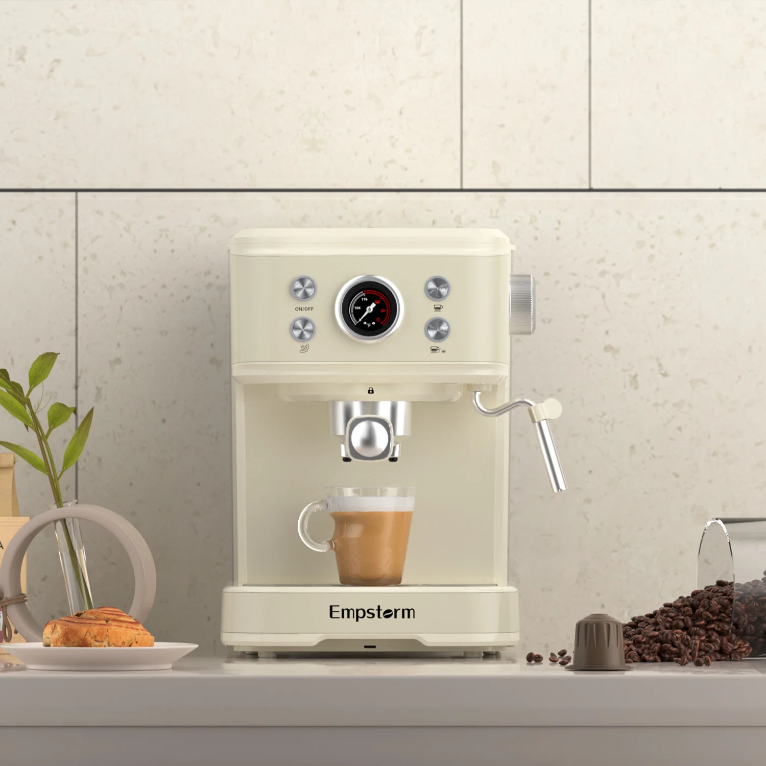 

Empstorm 04E Super Quality Electric Semi-automatic Capsule Espresso Home Coffee Machine With PID Accurate Temperature Control