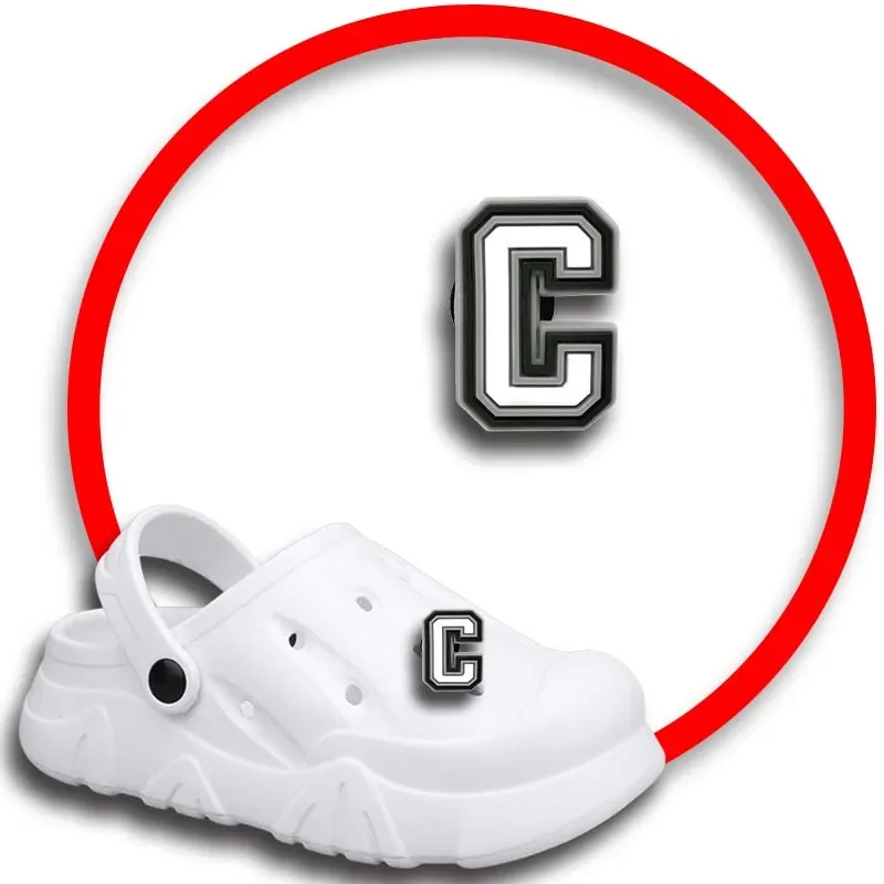 A B C Letter Shoe Charms for Crocs Sandals Women Clogs Pins Shoe Decorations Accessory Men Badges Girls Kids Shoes Accessories