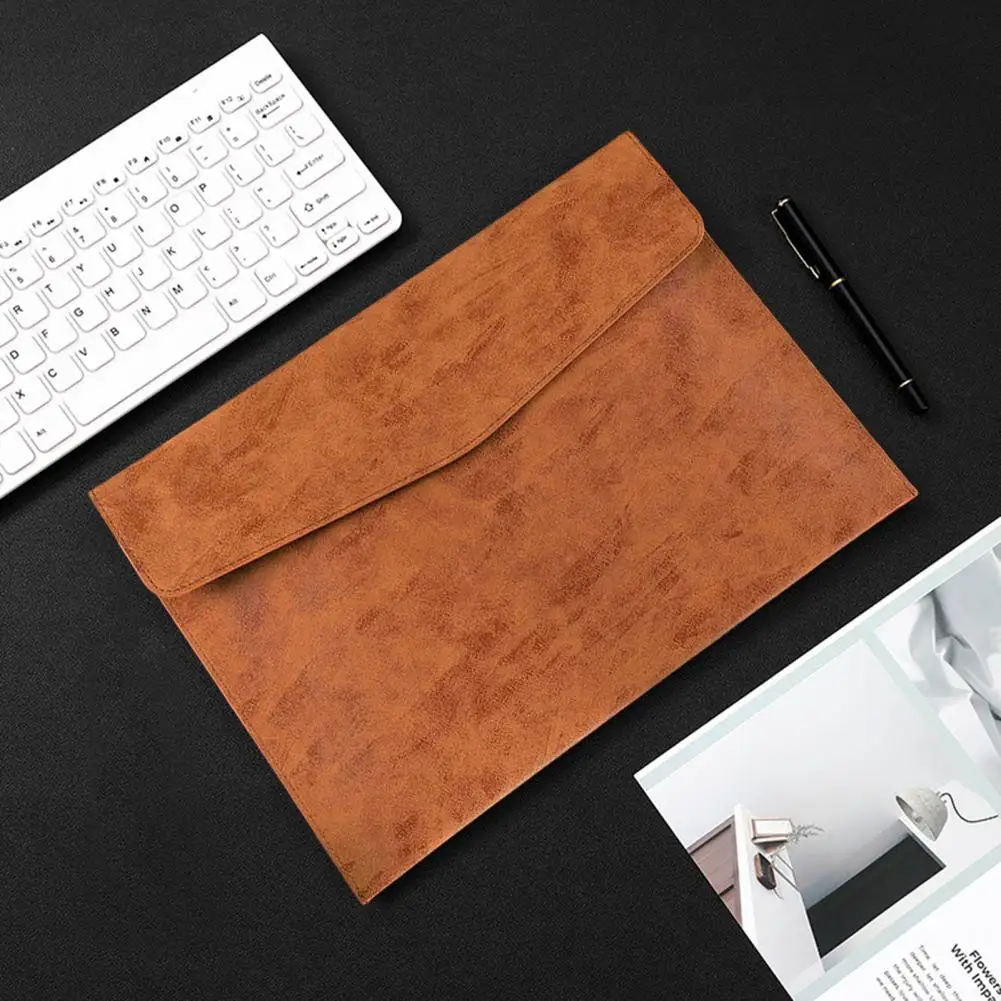 Stationery Storage Solid Color A4 Snap Button File Bag Office Accessories