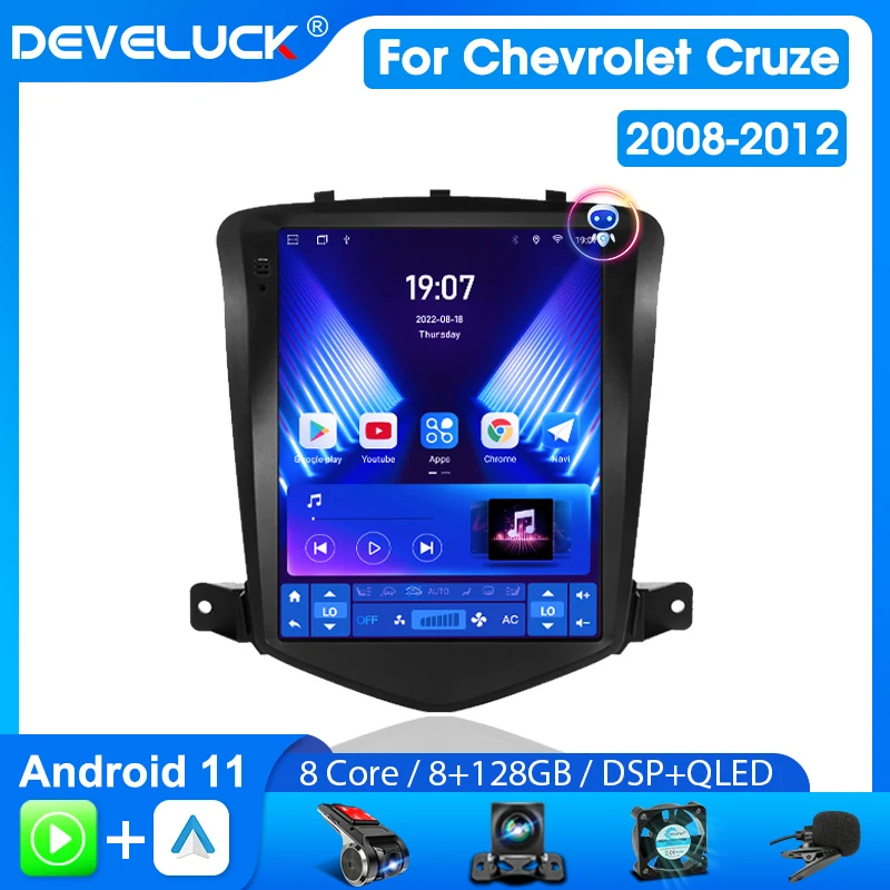 

Develuck Android 11 2 Din Car Radio For Chevrolet Cruze 2008-2014 Multimedia Player Navigaion GPS Carplay Auto Head Unit DVD 4G