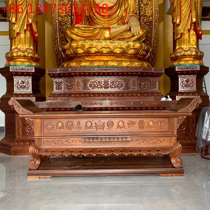 The temple puts incense case huanghuali solid wood table, Guangzhou palace carved mahogany eight immortals tribute table ingot t