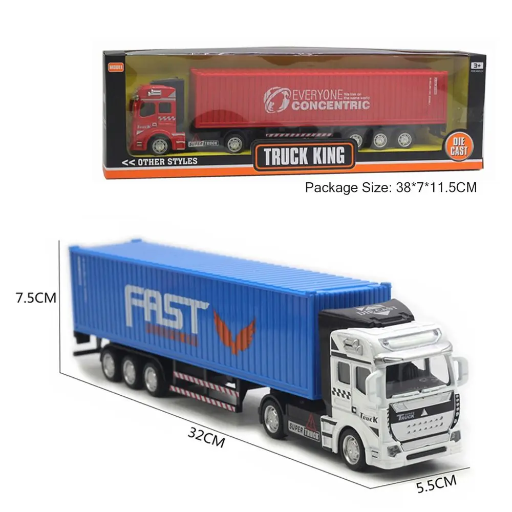 Alloy Diecast Alloy Truck Wind-Up Transport Pull Back Truck Engineering Vehicle Removable Miniature Transporters Model