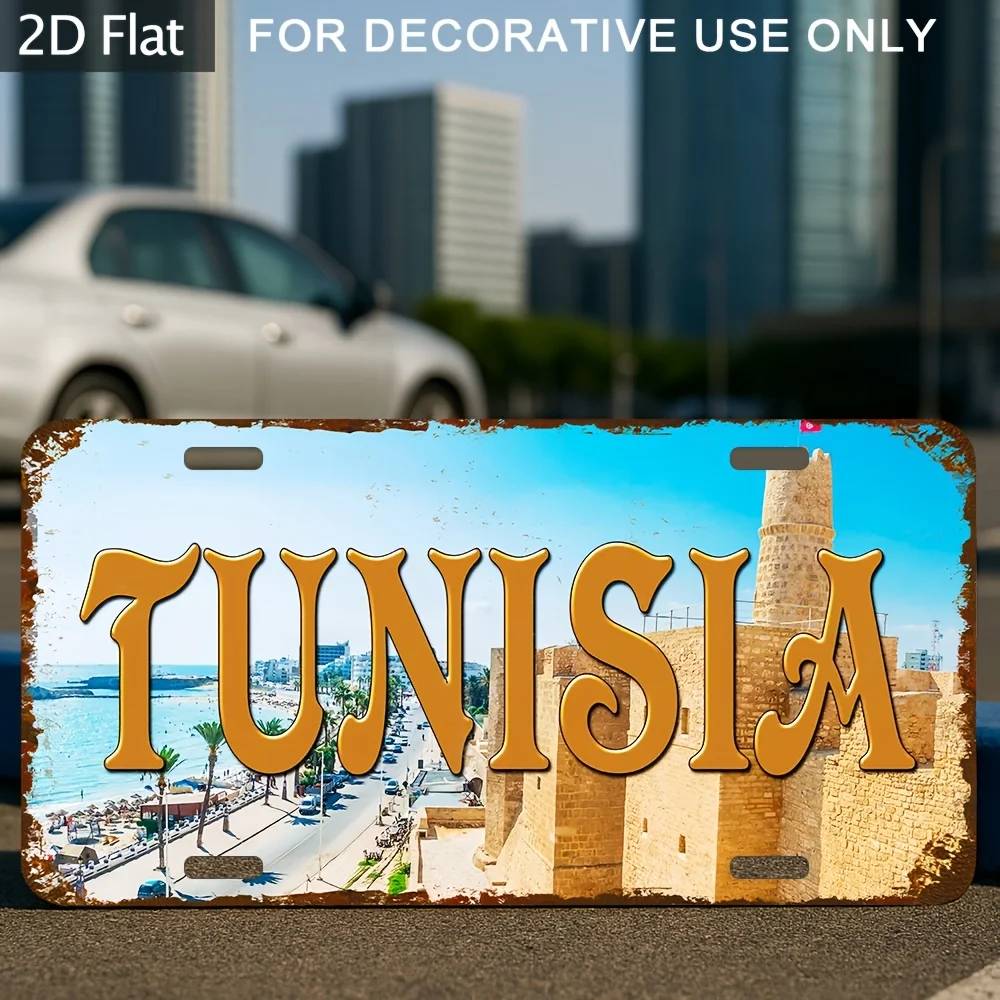 2D Flat - Enable, 1pc, 2D Flat, Distressed Metal Plaque (30*15 Cm), Rural, Garden,Home,Cafe,Bar Wall Decoration Retro Nostalgic