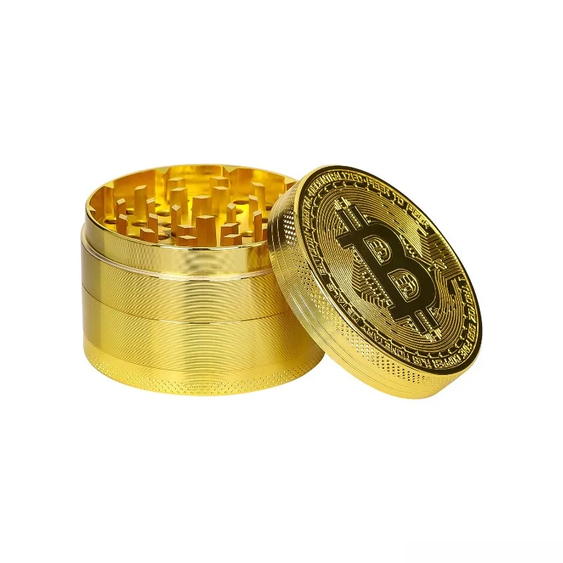 

2/2.5inch Bitcoin Coin Herb Grinder Pepper Mortar Salt Crusher Spice Mill Tobacco Grass Grinder Cigarette Accessories