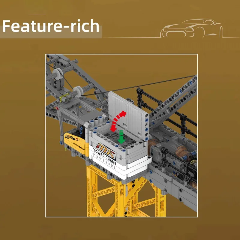 Mould King 17096 Technical Luffing Jib Tower Crane Building Blocks Set Educational Toys Adults Boys for Gifts New 2565PCS