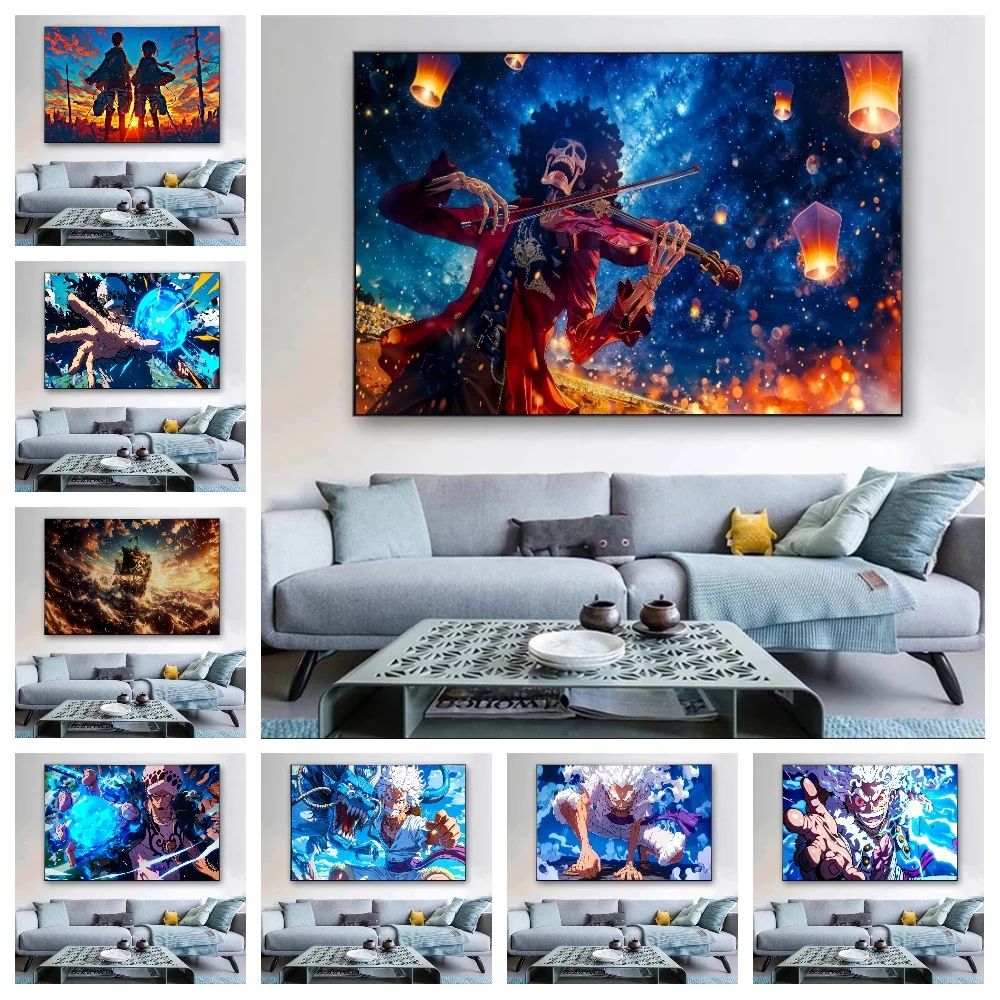 Hot Blooded One Piece Monkey D. Luffy Tony Tony Chopper Creative HD Poster Wall Anime Character Decoration Painting Bar Art Gift