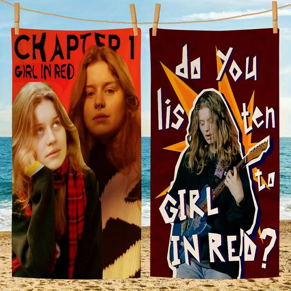 G-Girl In R-Red Singer Microfiber Blanket Quick Drying Beach Towels Oversized Printing Super Absorbent Pool Towel Blanket