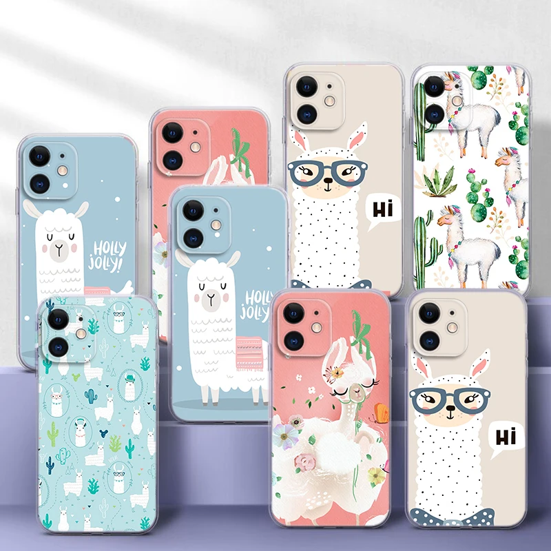 74F Cute Alpaca Llama Soft Case for Infinix Hot 20 20I 10i 10 11 11S NFC 9 Play Note 7 8 8I Zero X NEO