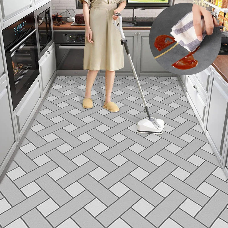 

A Wipe Clean Oil-resistant Kitchen PVC Rug Soft Living Room Carpet Waterproof Leather Balcony Carpets Home Non-slip Door Mat