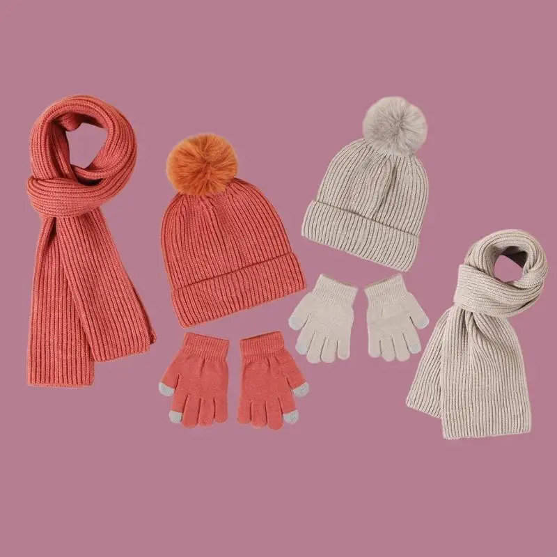 Cappello lavorato a maglia caldo invernale Set autunno inverno per ragazza e ragazzo