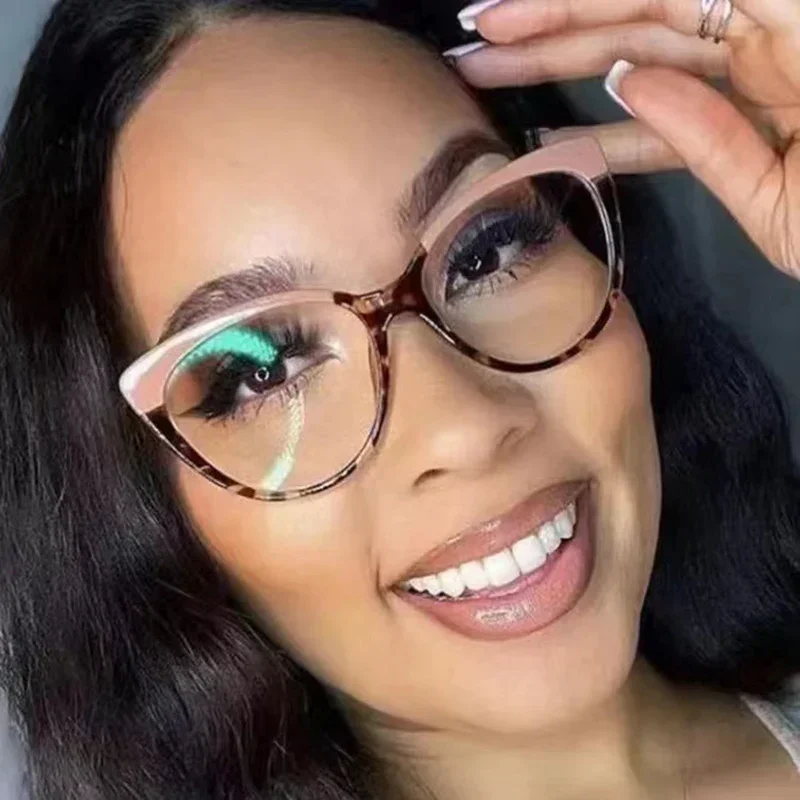 إطارات النظارات البصرية اللونية الضوئية للنساء ، أزياء النظارات ، الكمبيوتر المضادة للضوء الأزرق ، السيدات البيضاوية ، النظارات الزجاجية العادية ، الجديدة