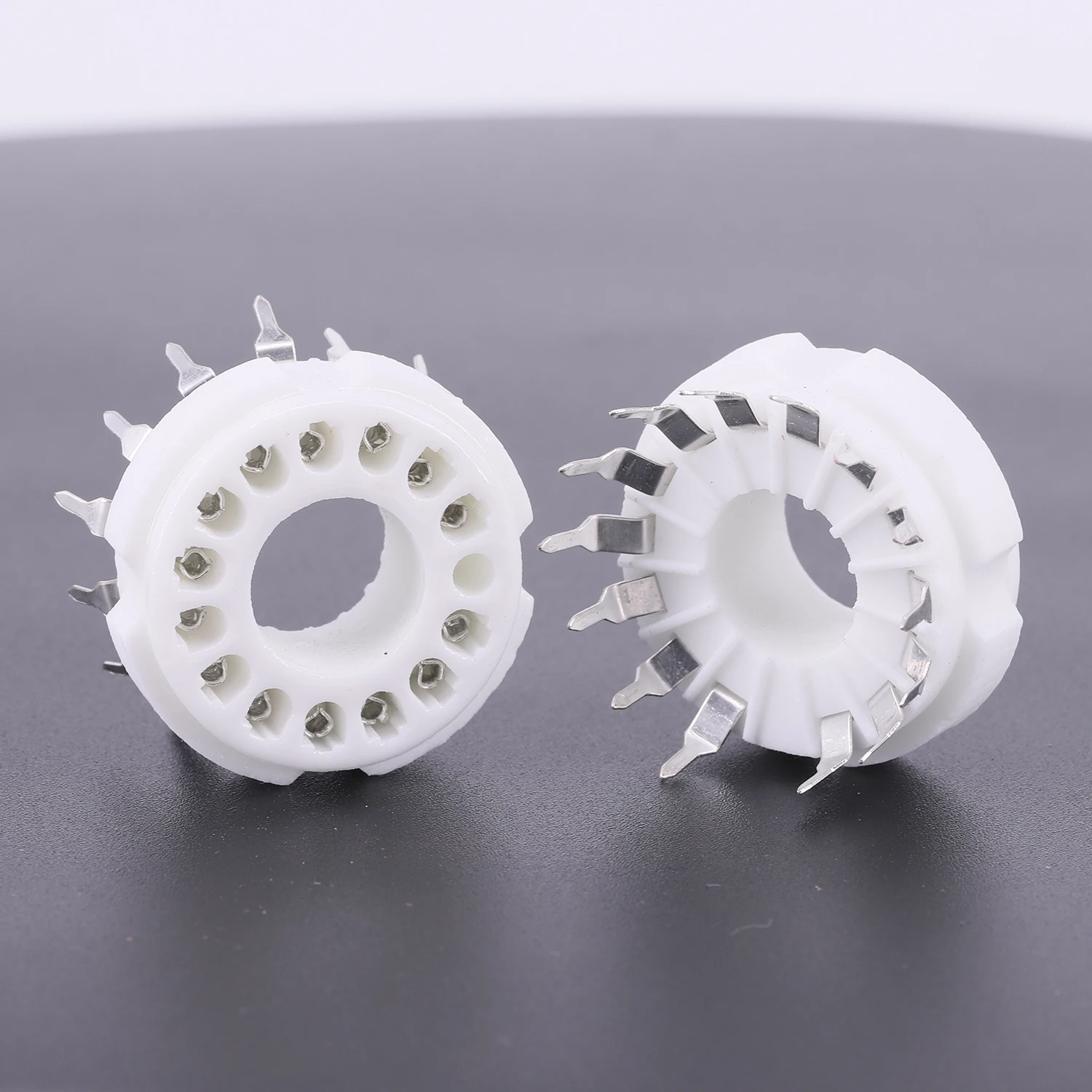 2 buah soket tabung 14pin keramik untuk R1924A,GDB-28,GDB-23,CR110,CR125,R373, fotastiplier Tube E678-14C Audio HIFI DIY