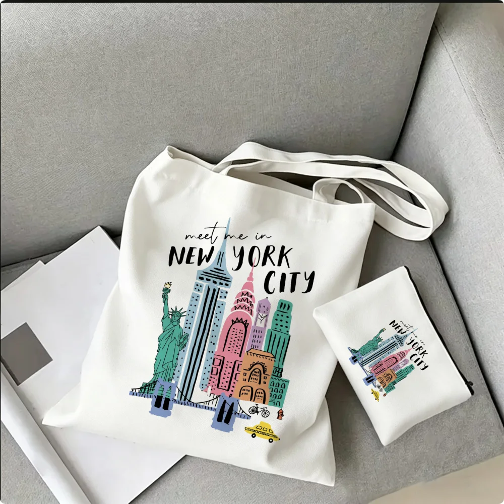 New York Reise-Souvenir-Tasche, moderner, lässiger Tagesrucksack, City-Skyline-Druck, Pendler-Umhängetasche, Manhattan-Urlaub, Sightseeing-Geschenk – Detail 3