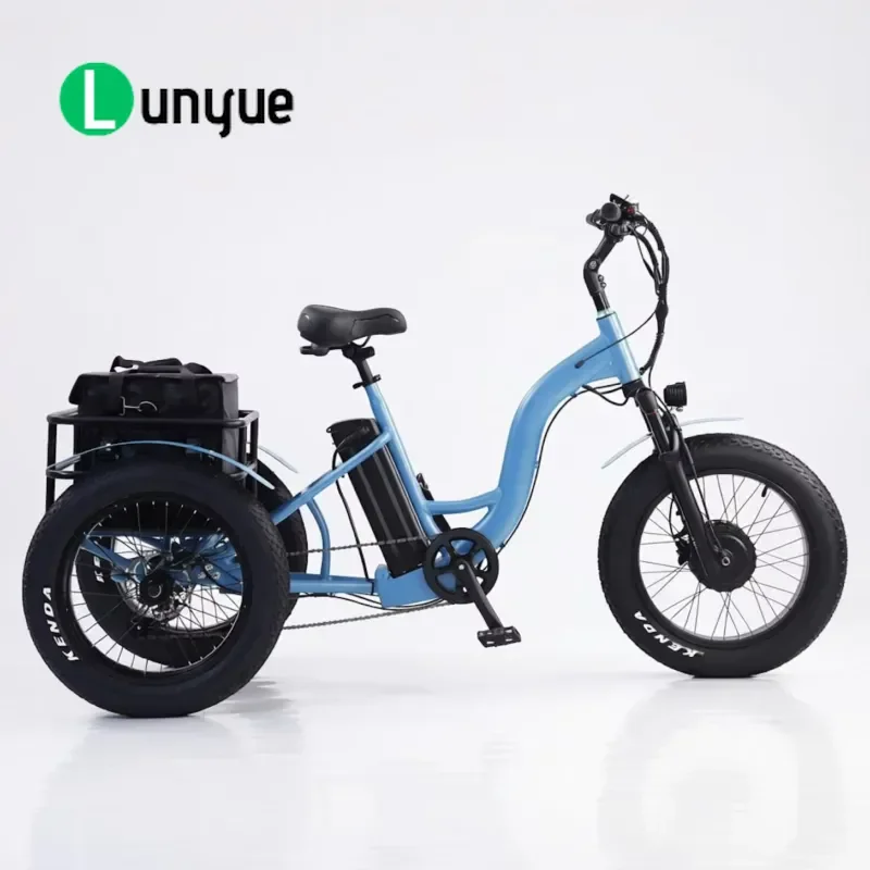 24 Inch Mini Electric Folding Tricycle 48V 500W Brushless Motor Lithium Battery 7 Speed Aluminum Frame Fat Tire Pedal Assist