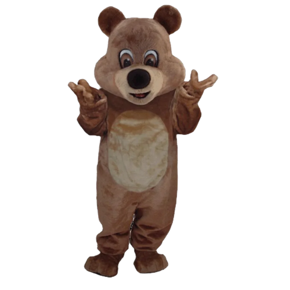 Fluffy Brown Teddy Mascot Costume School Performance Advertising Costumes Outfit Suit Fancy Dress with MINI FAN AND HELMET SW528