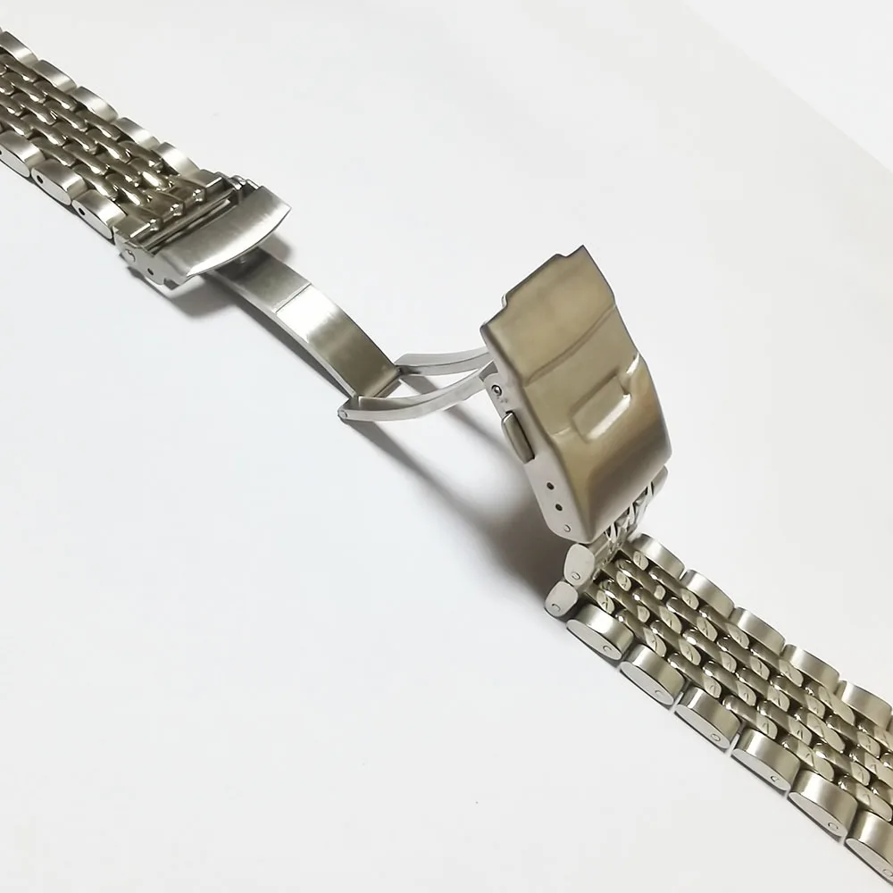 22mm SKX007 SKX009 SKX173 Curved End 316L Stainless Steel Bead of Rice Watch Band Strap Bracelet Fit for SEIKO Dive Watch