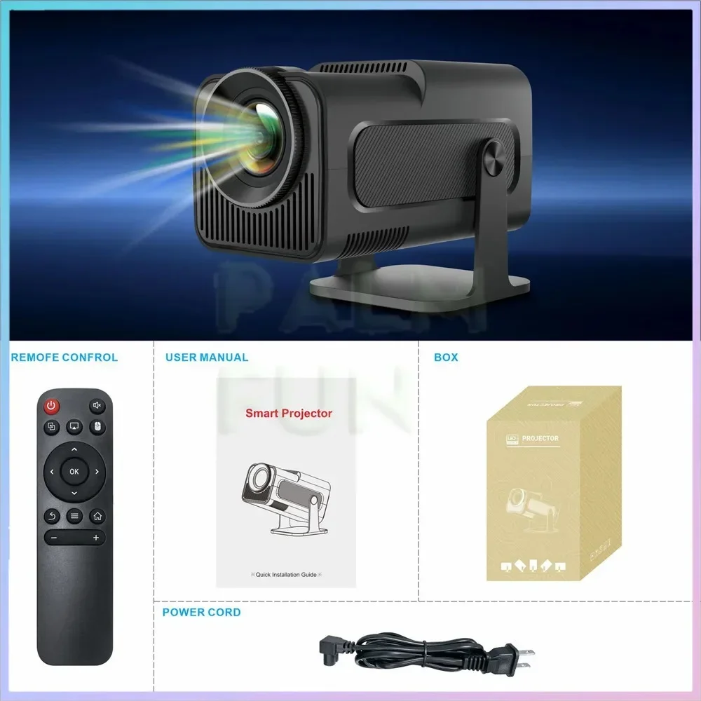 HY320 HD Projector Android 11 Dual WiFi6 BT5.0 400ANSI 1080P180 rotation Immersive Cinema Outdoor Home Mini Projection