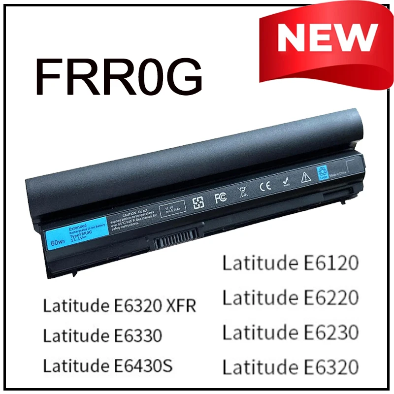 Batería de Repuesto de Iones de Litio FRR0G para Portátiles DELL FRR0G E6220 E6230 E6320 E6330 E6120 E6320 XFR E6430S, Carga Rápida, Larga Duración, Nueva