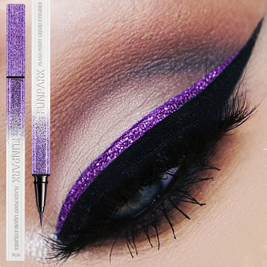 Delineador de ojos líquido fino púrpura, resistente al agua, lápiz de ojos de larga duración, productos de maquillaje coreanos de secado rápido, belleza mate, 1 ud.