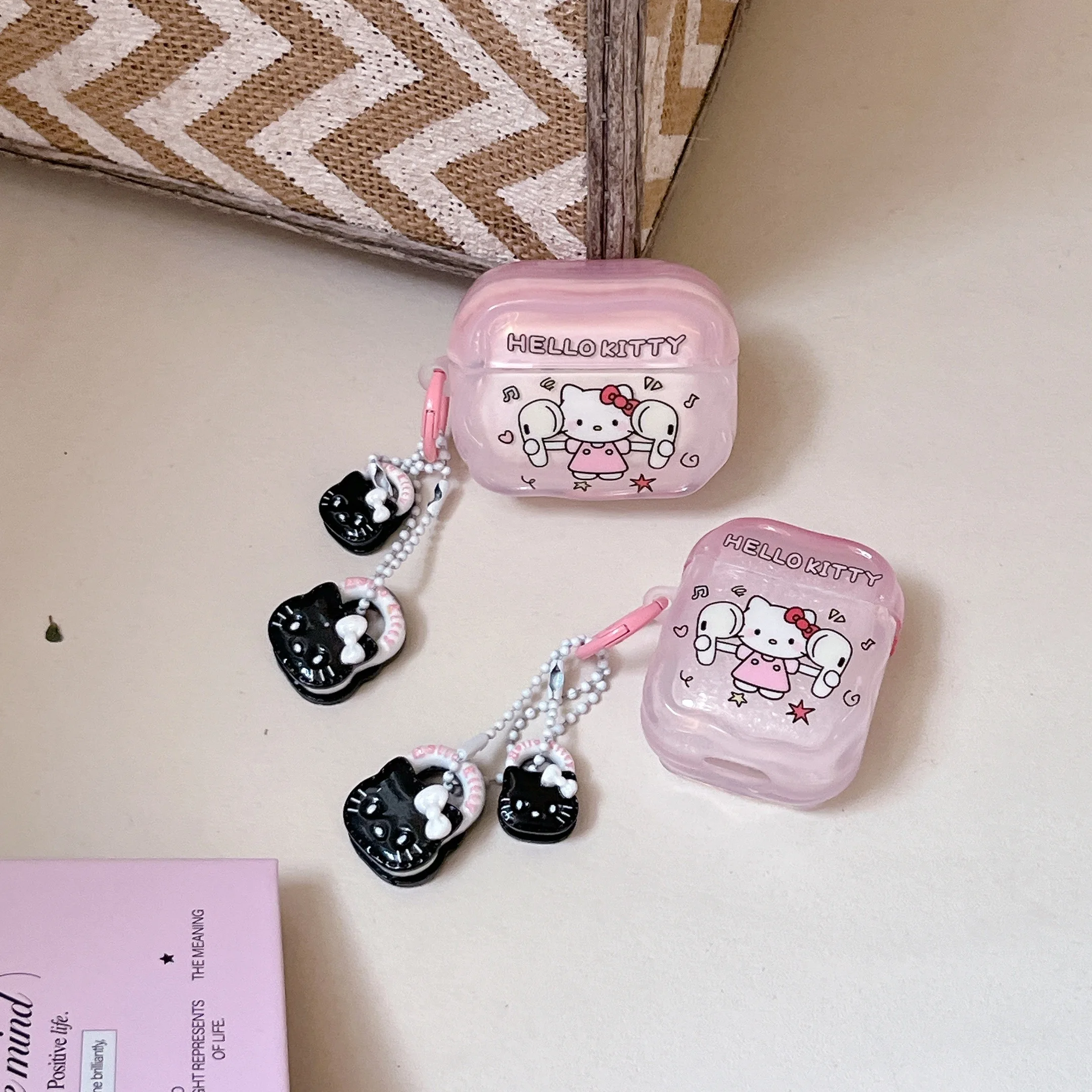 

Cute Gifts That Girls Like Animation For Hello kitty Pink Sanrio Anti-drop Headphone cover Cartoon For Airpods 4,1,2,3,Pro,Pro2