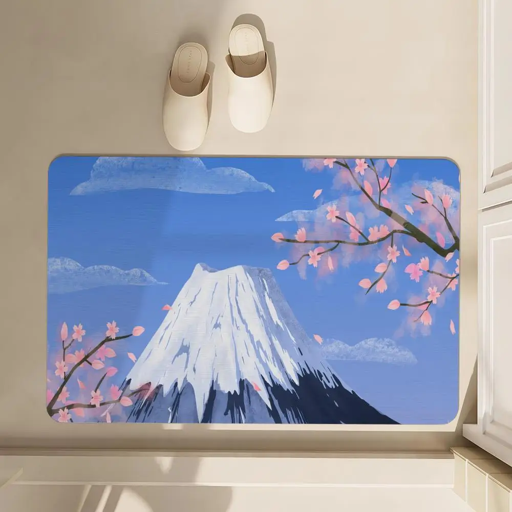 

Sakura Floor Mat Soft Diatom Bathroom Absorbent Floor Mat, Toilet Of The Bathroom, Household Floor Mat, Door Mat Carpet