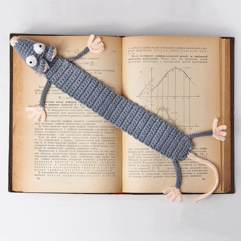 3D Animal Cartoon Bookmark Crochet Handmade Bookmark Children Student Cute Book Clip Pendant