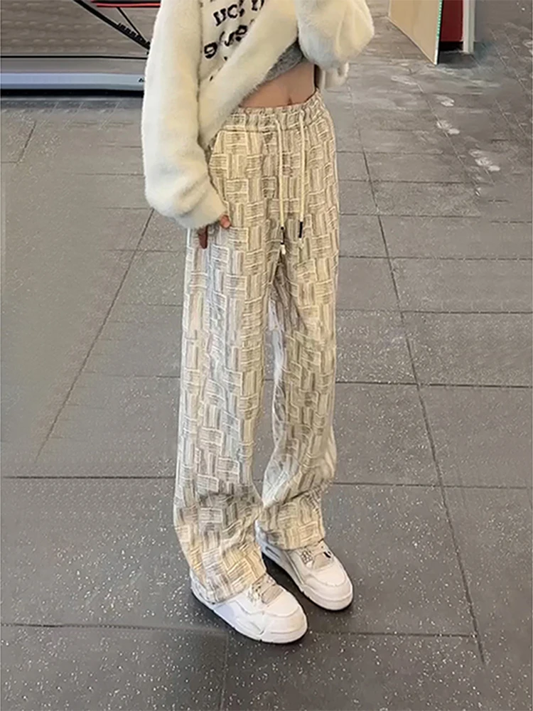 

American Retro Corduroy Fce Lined Men's Casual Straight Leg Pants Heavyweight Comfortable Winter Faion Trendy White