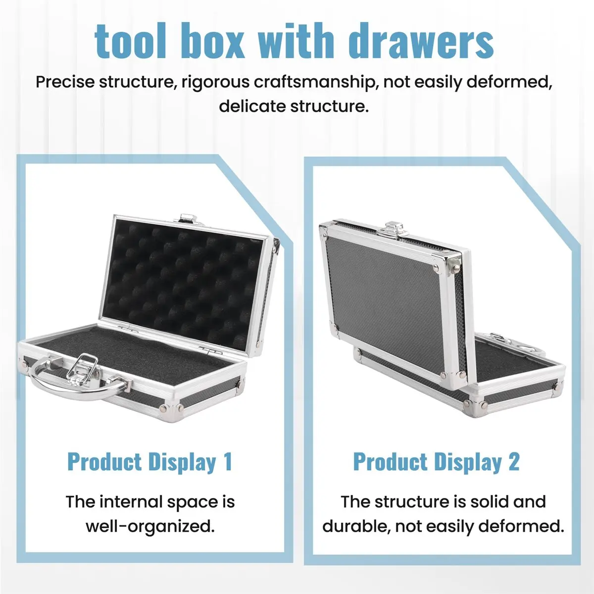 

Ящик для инструментов из алюминиевого сплава, ящик для хранения аксессуаров, практичный алюминиевый чемодан, портативная ручка, небольшой ящик для инструментов, ящик для хранения