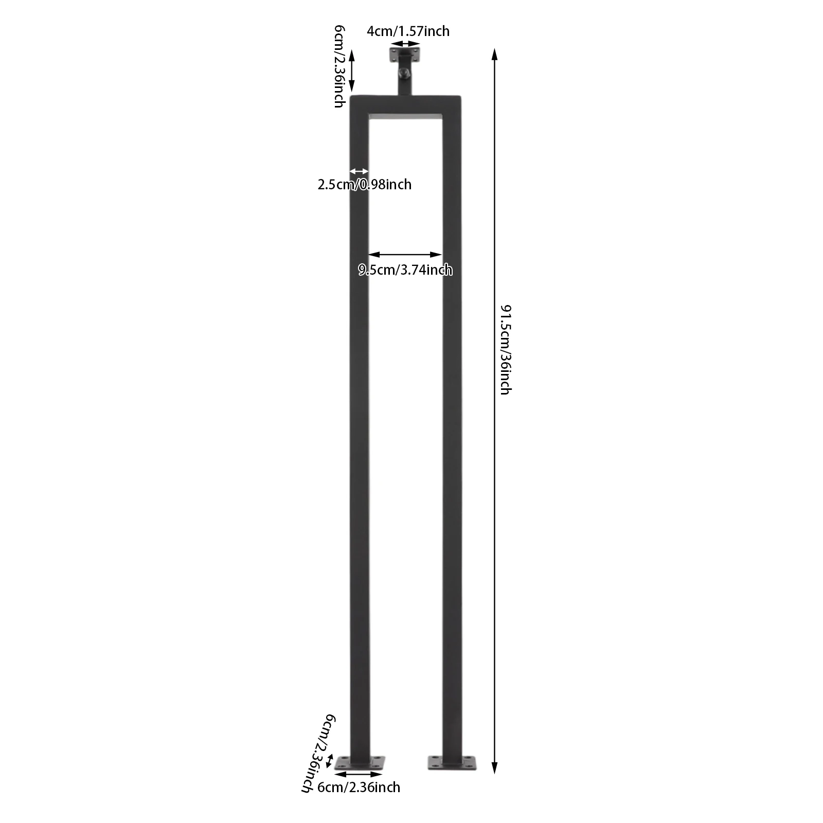 مجموعة درابزين الدرج على شكل حرف U مقاس 36 بوصة - 6 قطع، دعامات درابزين الدرج، لهجات درابزين متينة، ديكور قوي لسكك الدرج